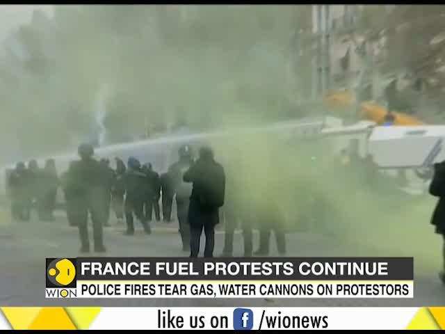 France fuel protests continue; Police fires tear gas