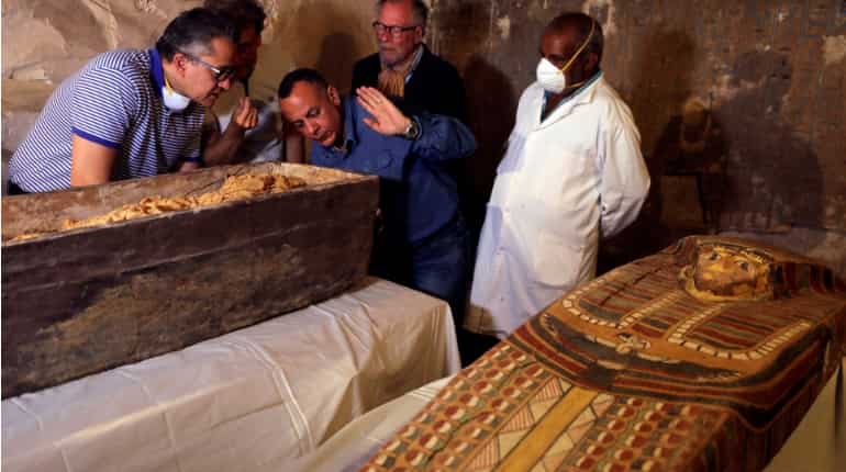 Egypt unveils ancient tomb and sarcophagi in Luxor