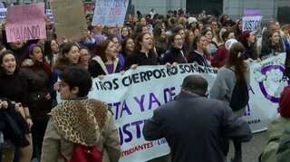 Thousands march across Spain to protest violence against women
