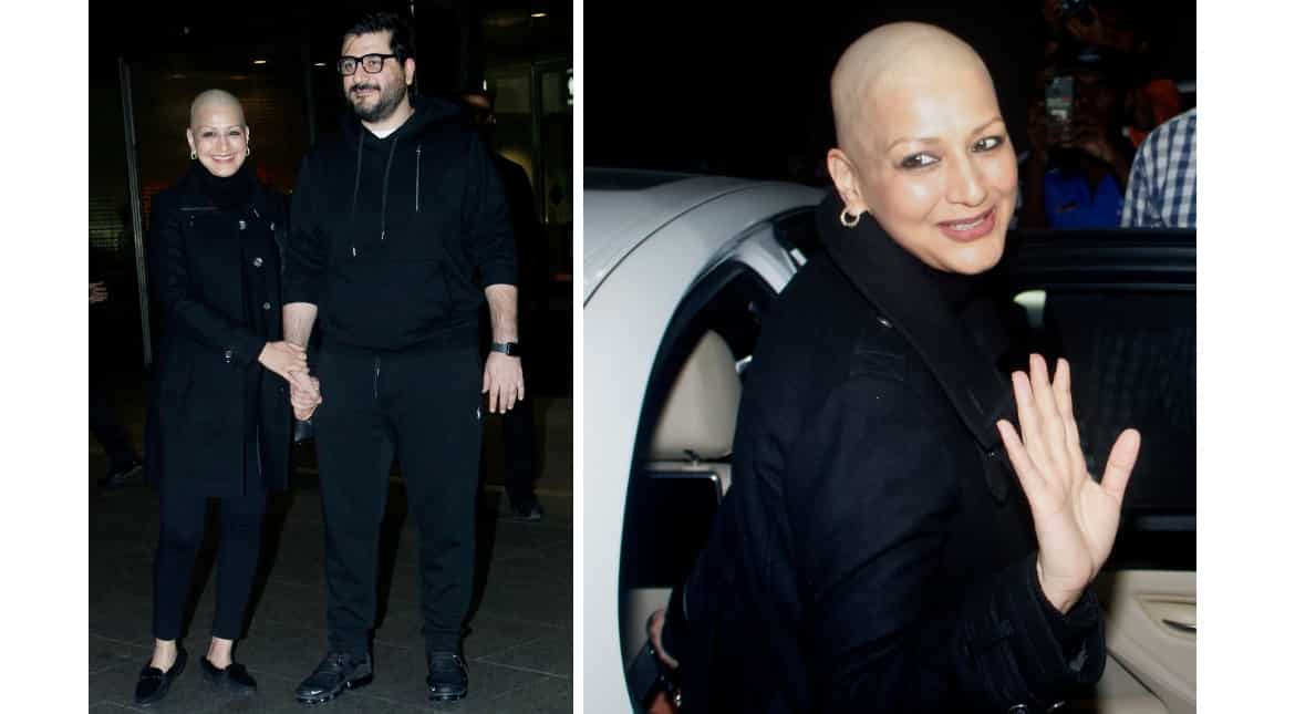 Sonali Bendre returns to Mumbai amid cancer treatment, see photos and videos Sonali Bendre returns to Mumbai amid cancer treatment, see photos and videos