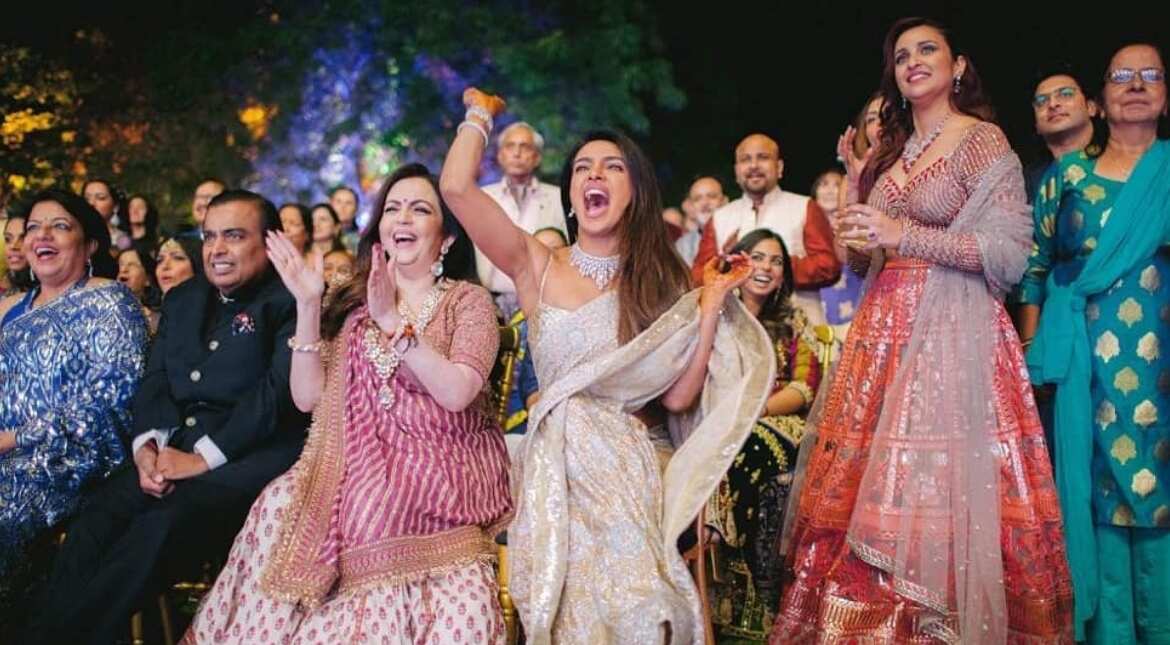 Priyanka with the Ambanis