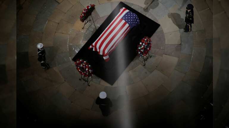 Washington pays its last respects to George HW Bush as he lies in state at Capitol