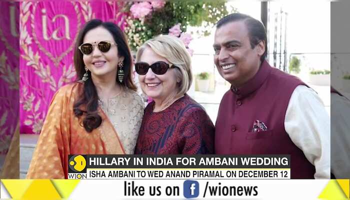 Former US Secretary of State Hillary Clinton arrives in India for Ambani wedding