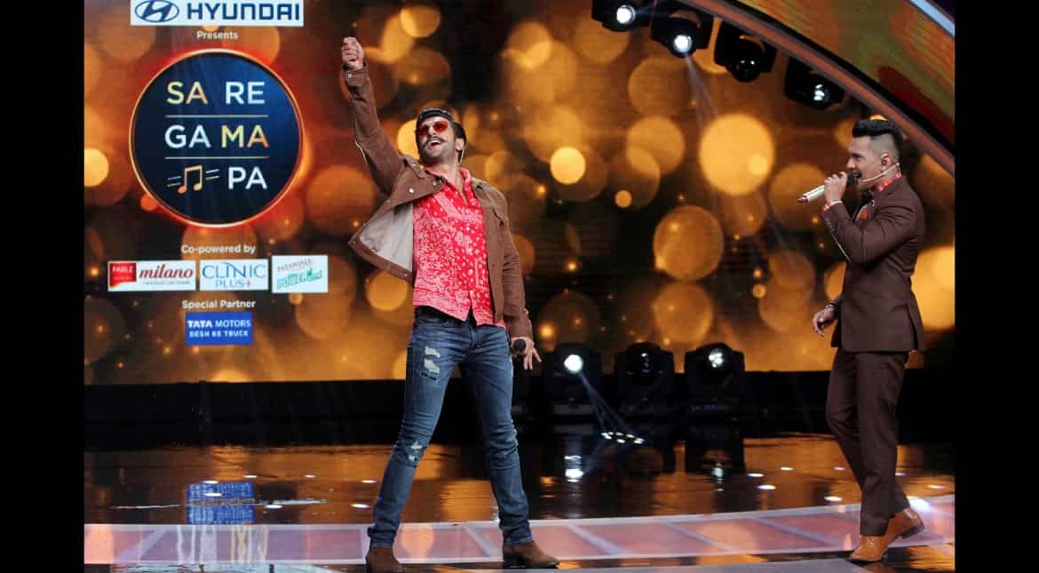 Simmba on the sets of 'Sa Re Ga Ma Pa'