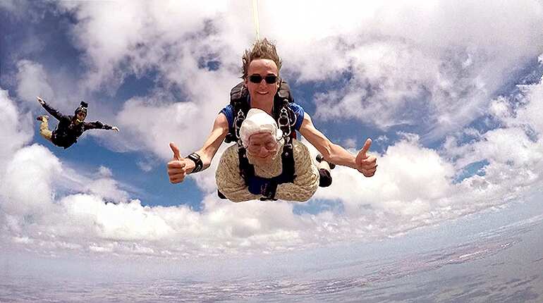 102-year-old great-granny becomes 'oldest' skydiver