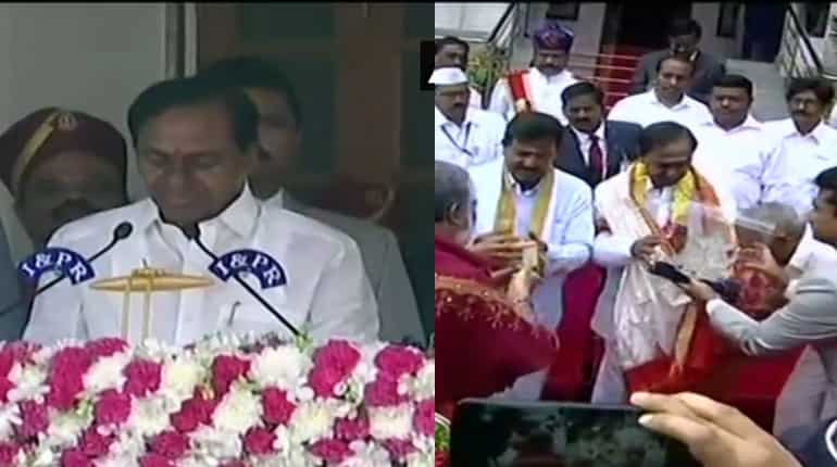 K Chandrasekhar Rao takes oath as the Chief Minister of Telangana K Chandrasekhar Rao takes oath as the Chief Minister of Telangana