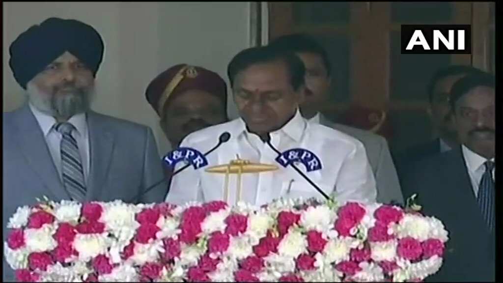 K Chandrasekhar Rao sworn in as Telangana chief minister K Chandrasekhar Rao sworn in as Telangana chief minister