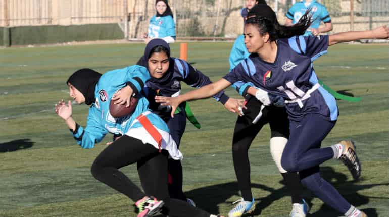 Egyptian women take on American football
