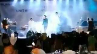 Shocking video shows tsunami rip through stage as band performs