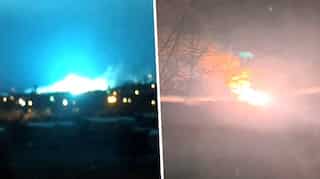 Watch: Mysterious blue fire lights up New York's skyline