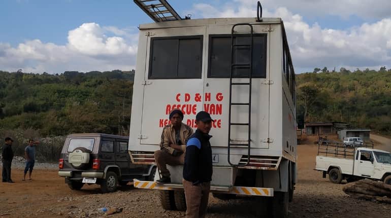 Mine is an old, illegal so-called rat-hole mine, common in Meghalaya