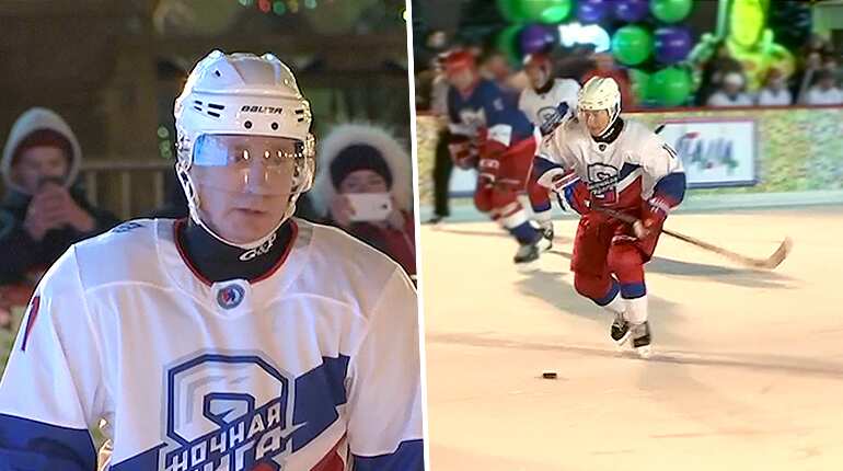 Putin scores five times in ice hockey match on Red Square