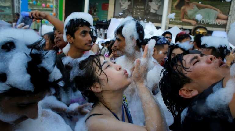 Water fight of Thailand