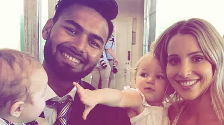 See! 'Babysitter' Pant's photo with Tim Paine's kids See! 'Babysitter' Pant's photo with Tim Paine's kids