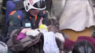 Baby boy found alive after 35 hours under rubble after Russia blast