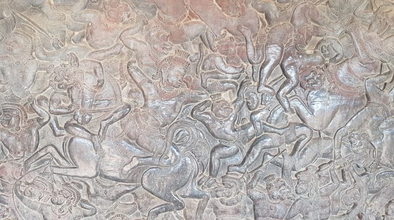Temple wall adorn with detailing