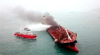 One dead in oil tanker blaze off Hong Kong