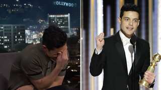 Rami Malek cringes watching his awkward moment with Nicole Kidman at the Golden Globes