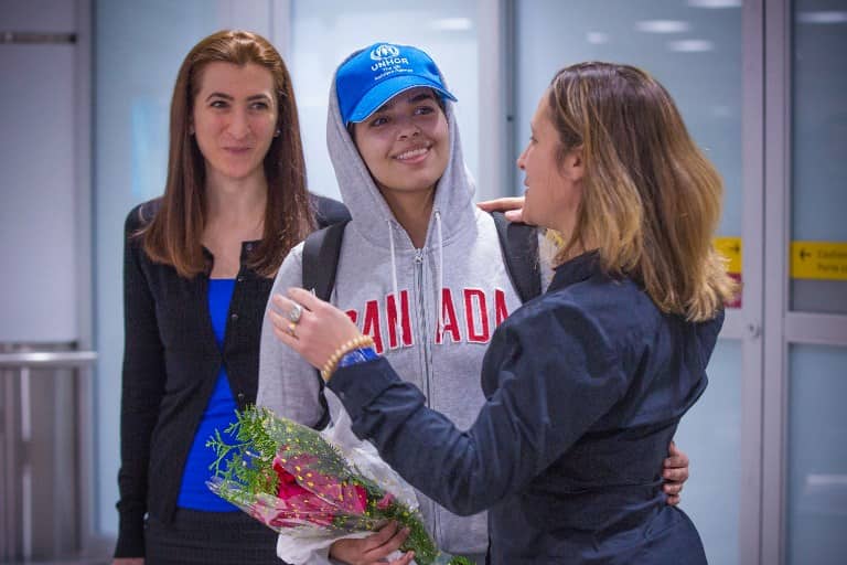 Saudi teen lands in Canada