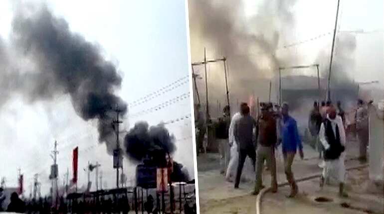 Watch: Day before it starts, fire breaks out at Kumbh Mela site Watch: Day before it starts, fire breaks out at Kumbh Mela site