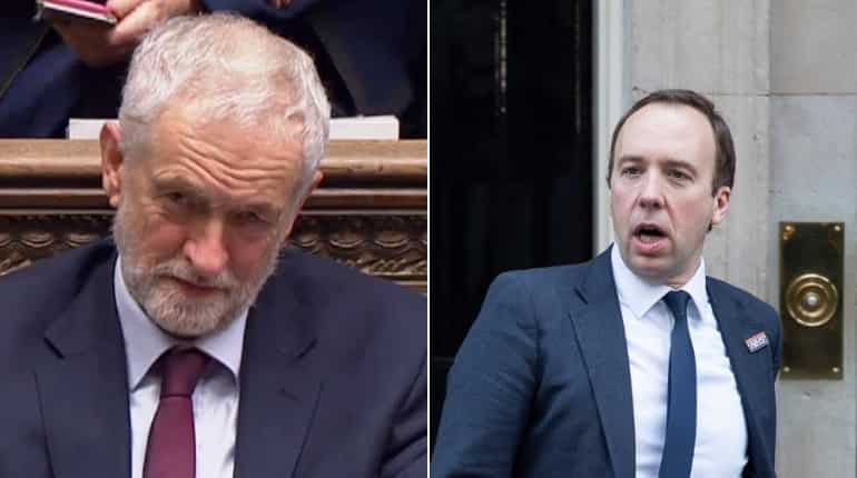Lawmakers' reactions: Jeremy Corbyn vs Matt Hancock