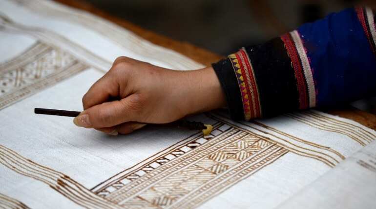 Working as embroider