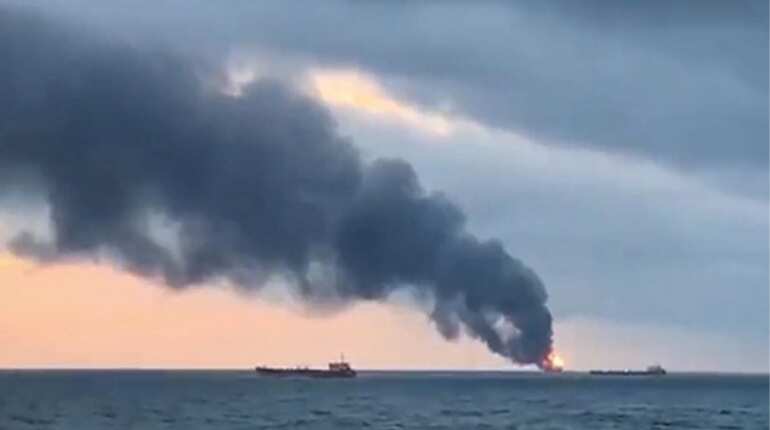 20 may have died after fire engulfs two ships near Crimea; Indian nationals also affected 20 may have died after fire engulfs two ships near Crimea; Indian nationals also affected