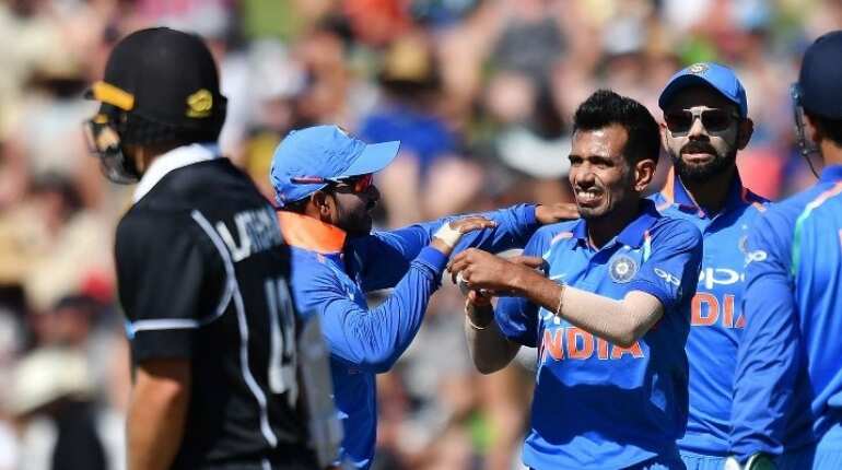 1st ODI: Chahal removes Taylor, Latham in quick succession; NZ are 107/5 after 24 overs 1st ODI: Chahal removes Taylor, Latham in quick succession; NZ are 107/5 after 24 overs