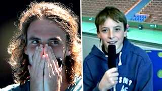 Rising tennis star Tsitsipas aims for the top in a 2012 video