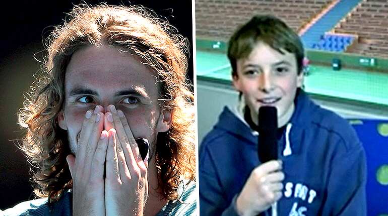 Rising tennis star Tsitsipas aims for the top in a 2012 video