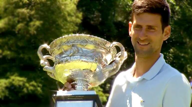 Novak Djokovic celebrates record-breaking seventh Australian Open title