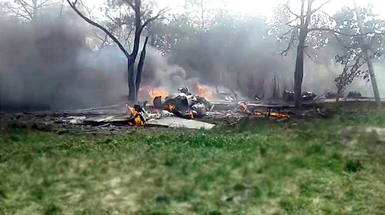 Indian Air Force Jaguar crashes in UP's Kushinagar, pilot safe Indian Air Force Jaguar crashes in UP's Kushinagar, pilot safe