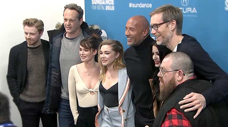 Dwayne Johnson premieres wrestling movie 'Fighting With My Family' at Sundance