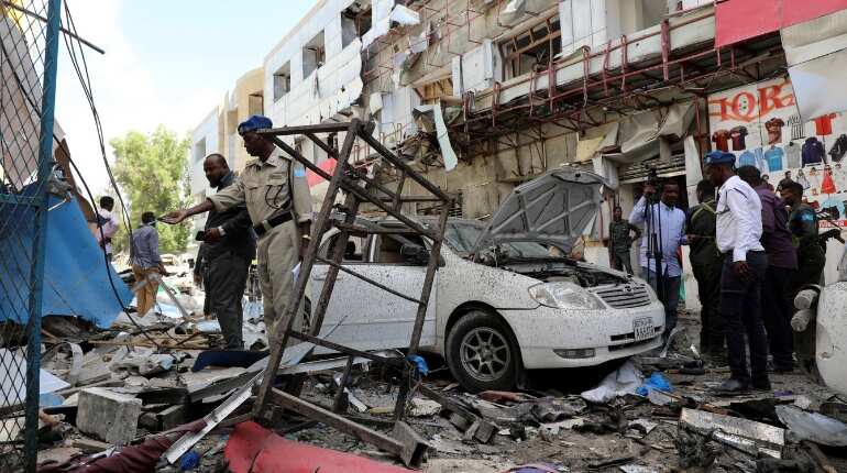 Car bomb kills 11 at Somalia shopping mall: Police Car bomb kills 11 at Somalia shopping mall: Police