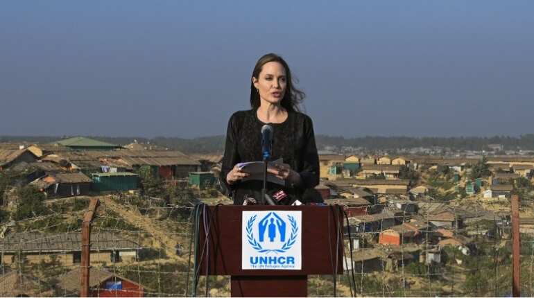Angelina Jolie demands 'genuine commitment' from Myanmar to ending anti-Rohingya violence Angelina Jolie demands 'genuine commitment' from Myanmar to ending anti-Rohingya violence