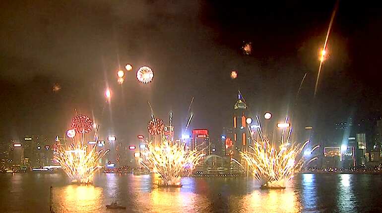 Hong Kong holds fireworks show to celebrate Lunar New Year