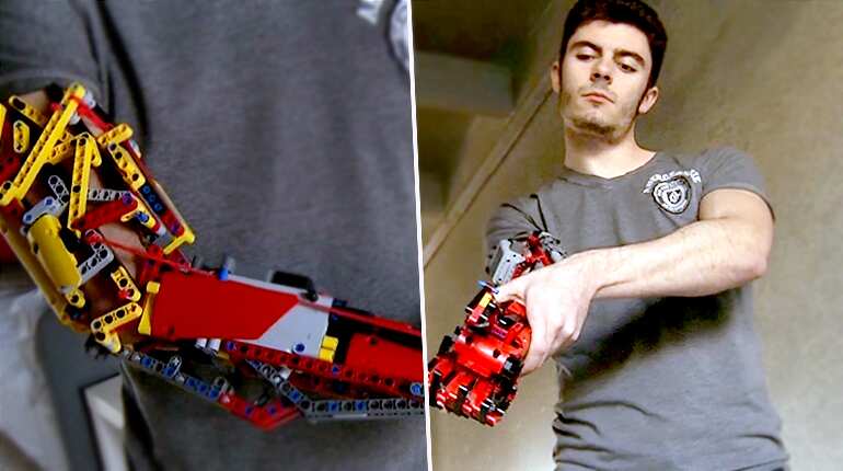 Brick by Lego brick, youth builds his own prosthetic arm