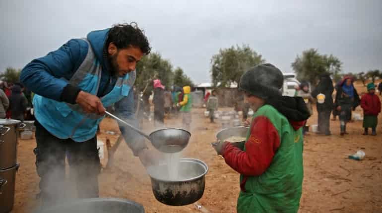 Makeshift camp for Syrian refugess