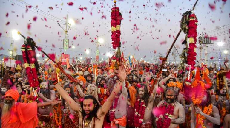 Naga sadhus at Triveni Sangam