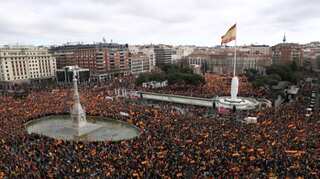 Madrid demonstrators reject government's Catalonia policy