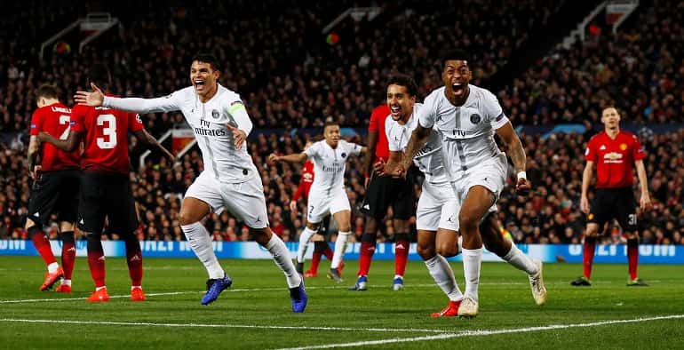Champions League: PSG take charge with 2-0 win at United, Pogba sent off