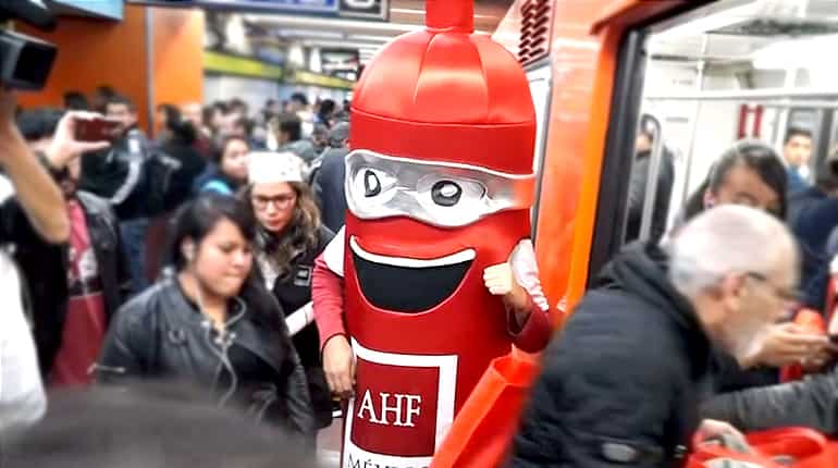 Giant condom hands out rubbers ahead of Valentine's Day