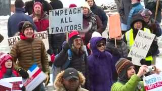 Trump's emergency declaration sparks protests outside White House