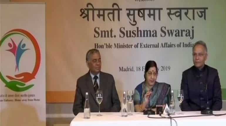 'Feel at home even out of India,' Sushma Swaraj says after meeting Indian diaspora in Spain 'Feel at home even out of India,' Sushma Swaraj says after meeting Indian diaspora in Spain