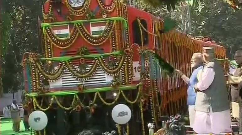 PM Modi unveils diesel-turned-electric locomotive in Varanasi PM Modi unveils diesel-turned-electric locomotive in Varanasi