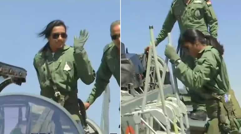 PV Sindhu flies in made-in-India Tejas at Aero India 2019 PV Sindhu flies in made-in-India Tejas at Aero India 2019