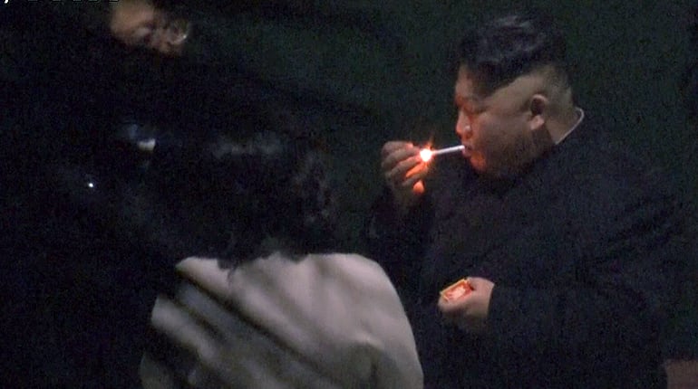 Kim Jong Un takes cigarette break from train journey to Vietnam