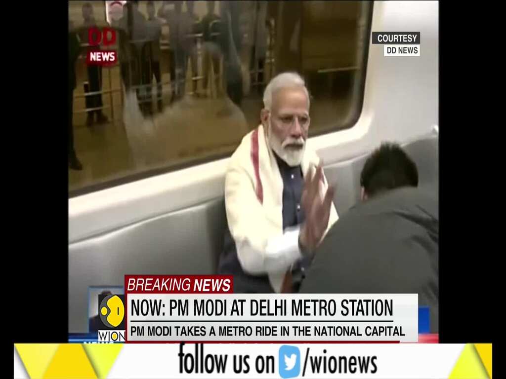PM Modi takes Delhi Metro ride to ISKON temple