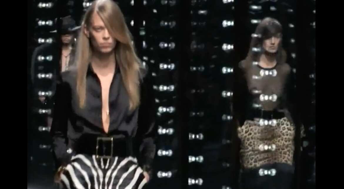 Saint Laurent gets black shorts and neon dresses on Paris runway Saint Laurent gets black shorts and neon dresses on Paris runway