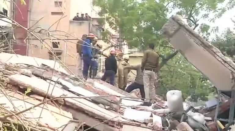 Four-storey building collapses in Delhi's Karol Bagh area